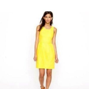 J.Crew Yellow Dress, JCrew Sleeveless A-Line Shift Dress, Basket Weave, Sz. 8